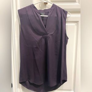 theory SILK V-neck purple sleeveless blouse medium